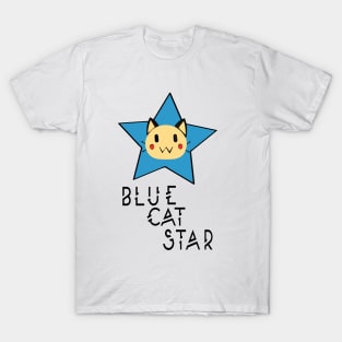 blue cat star T-Shirt